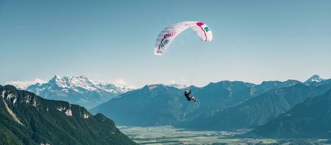 Paraglider: a long wing, it soars and flies far