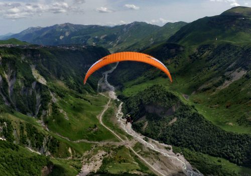 "Aerobatics" - flight with aerobatics on a paraglider in Georgia